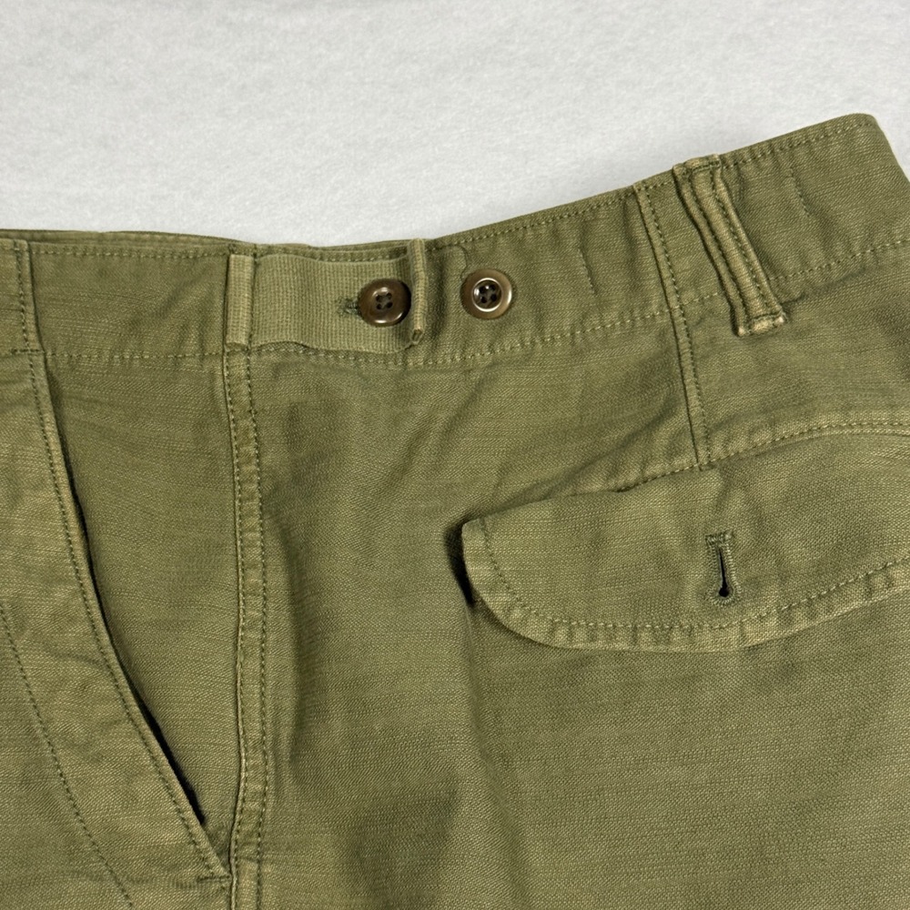 Outerknown Cargo Fatigue Pants Mens 32x26 Olive Green Organic Cotton Ripstop - Picture 12 of 13